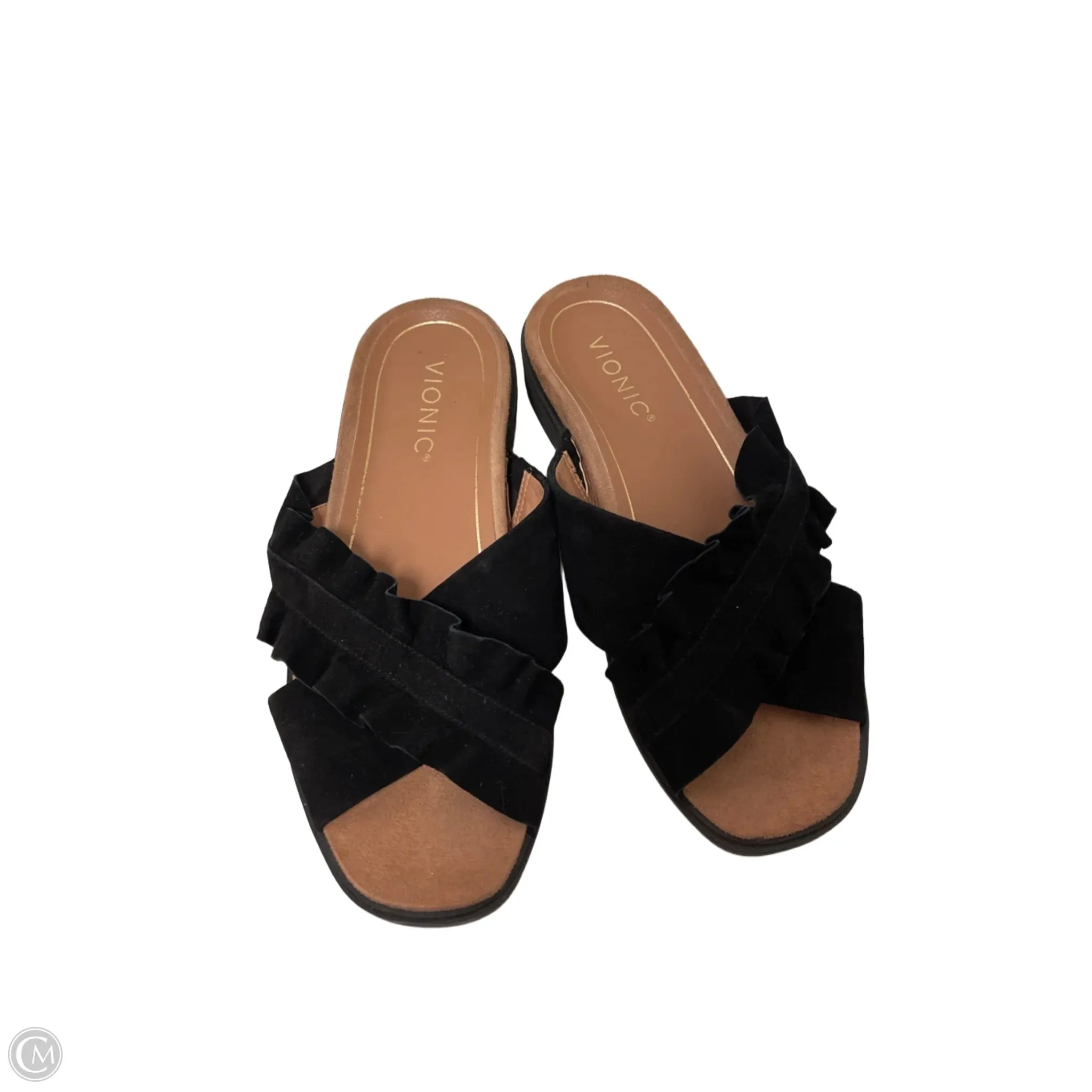 Sandals Flats By Vionic In Black, Size: 7