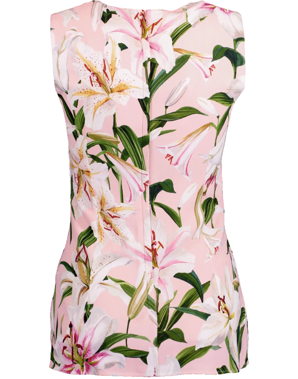 Sleeveless Lily Print Top