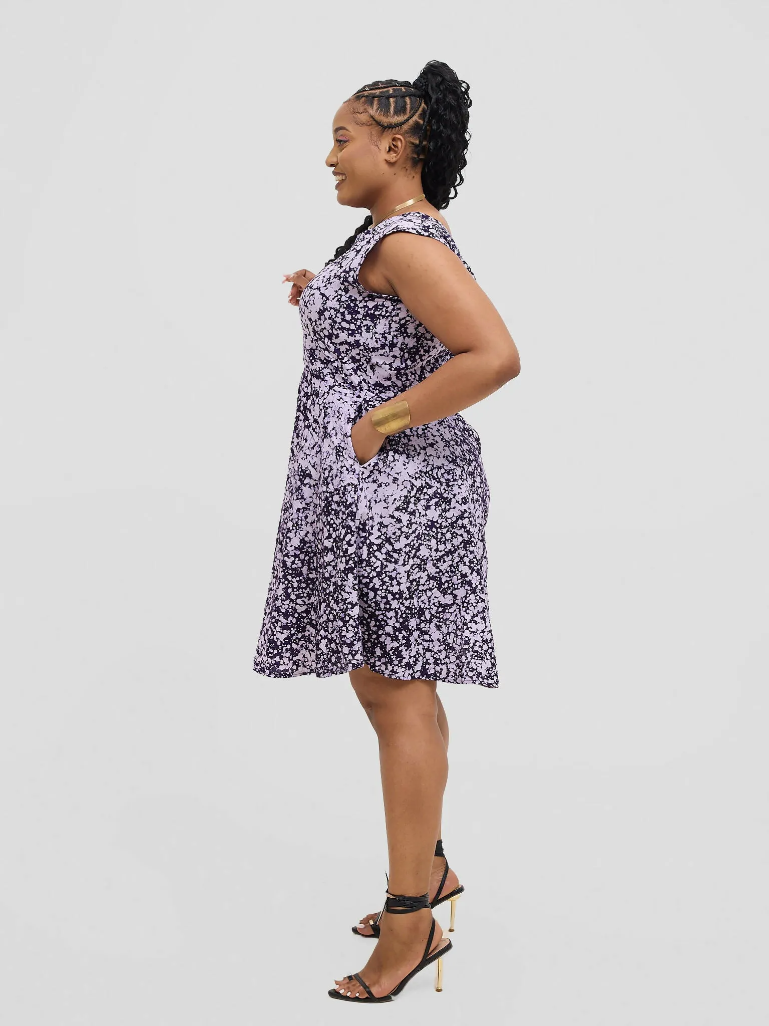 The Fashion Frenzy Keino Skater Dress - Blue