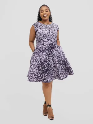 The Fashion Frenzy Keino Skater Dress - Blue