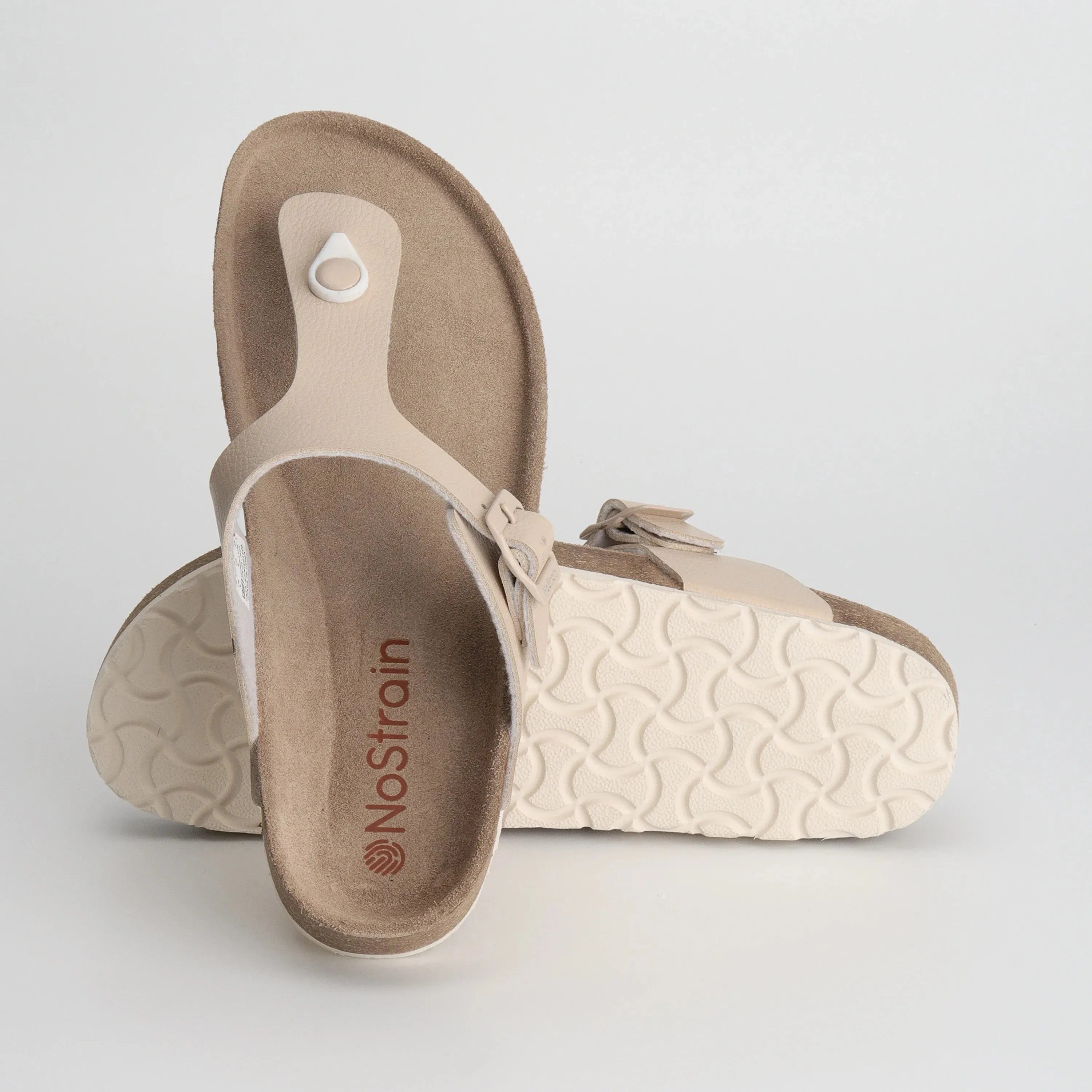 Thong Cork Ladies Leather Sandals 2.O – Beige