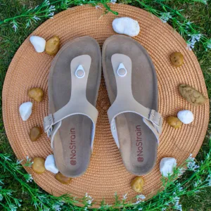Thong Cork Ladies Leather Sandals 2.O – Beige