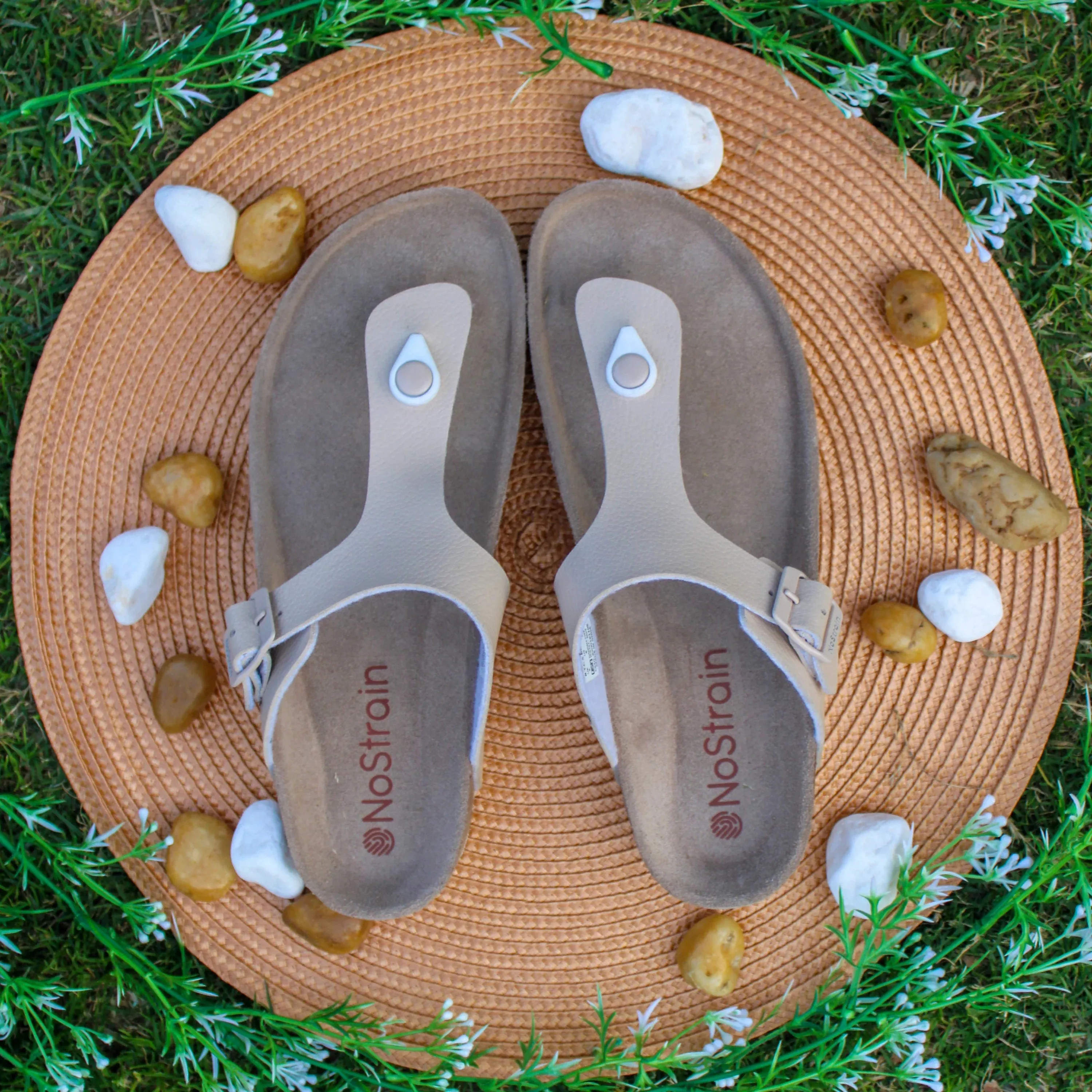 Thong Cork Ladies Leather Sandals 2.O – Beige