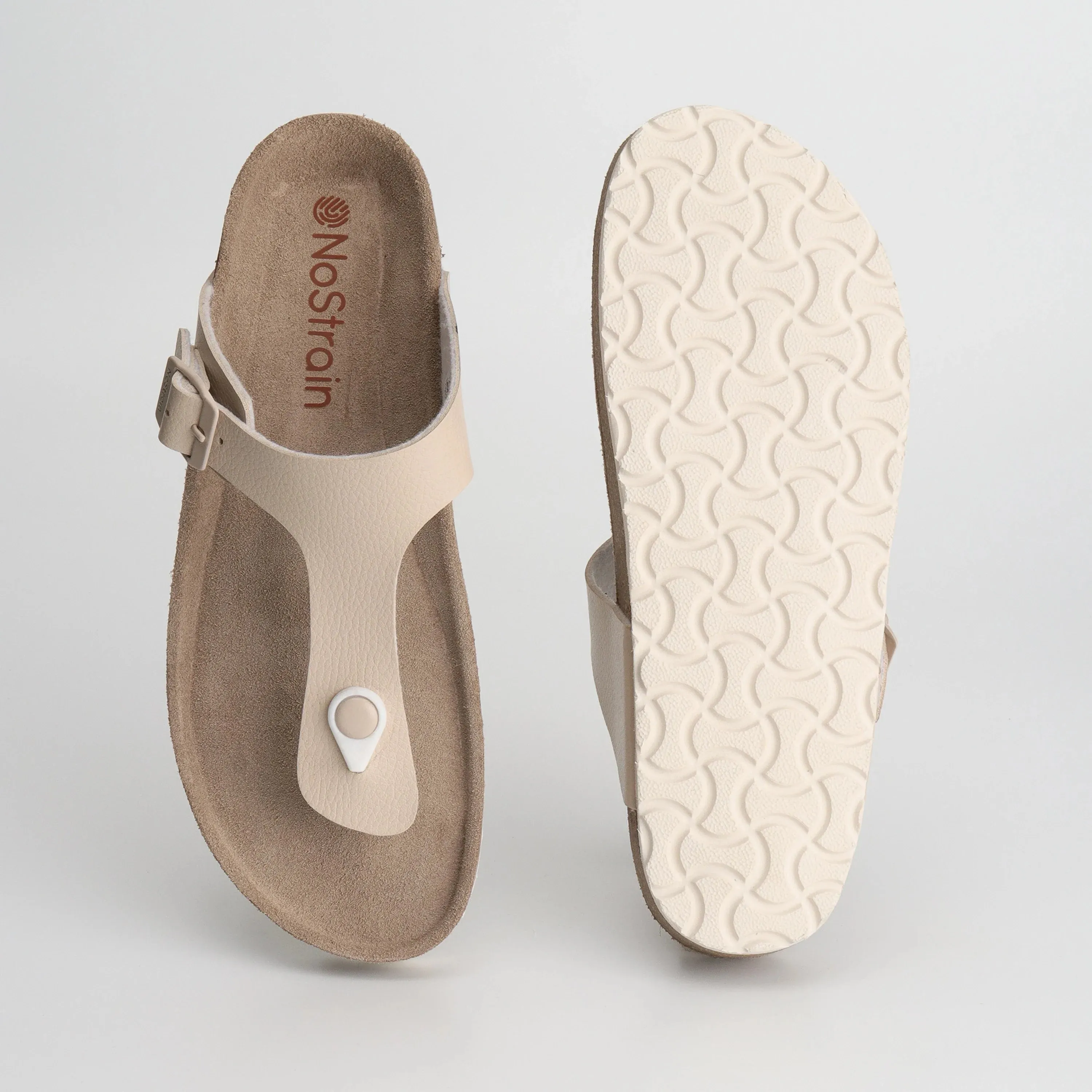 Thong Cork Ladies Leather Sandals 2.O – Beige