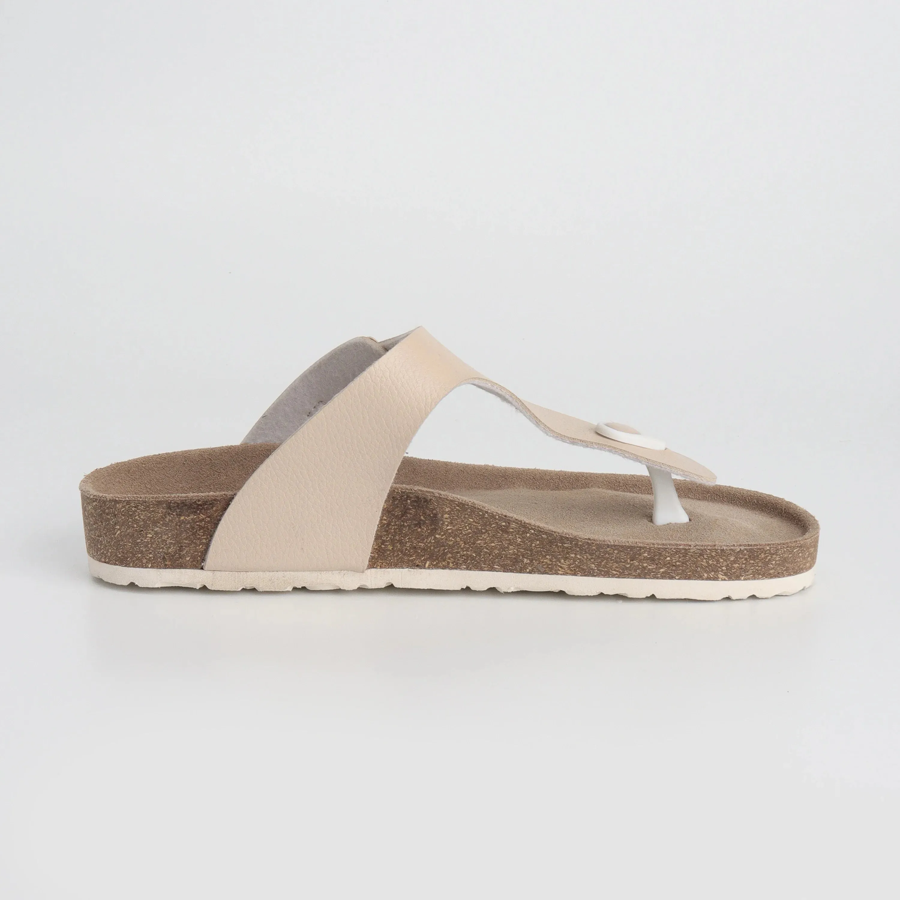 Thong Cork Ladies Leather Sandals 2.O – Beige
