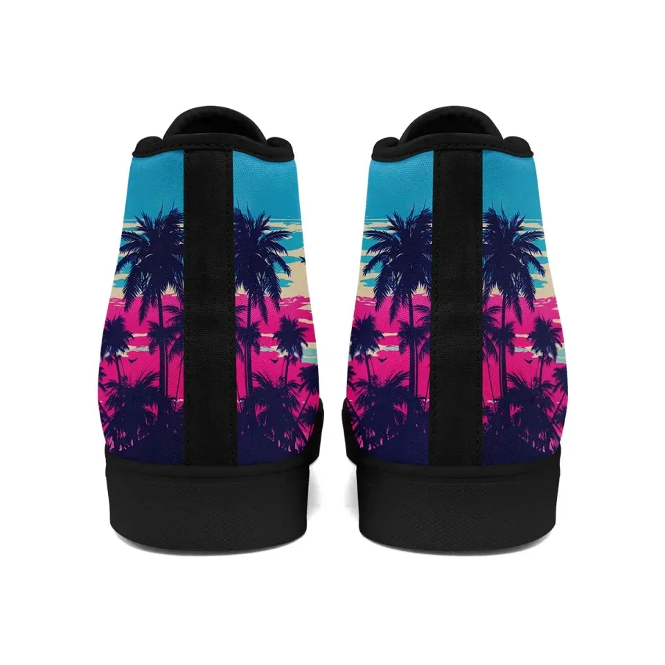 Unique Gift,Personalized Hawaii Design Sneakers, Custom Canvas High Top Shoes, Summer Fashion Shoes